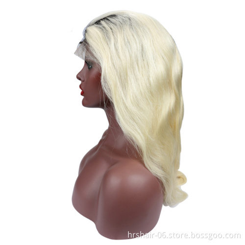 Top Quality Silky body Brazilian Hair Online Ombre Blonde Hair 1b 613 Human Hair 360 Full Lace Wig